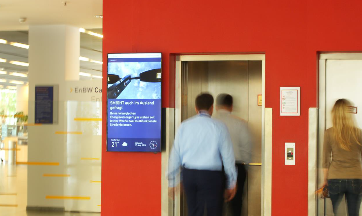 Practical example from EnBW for internal communication with digital signage