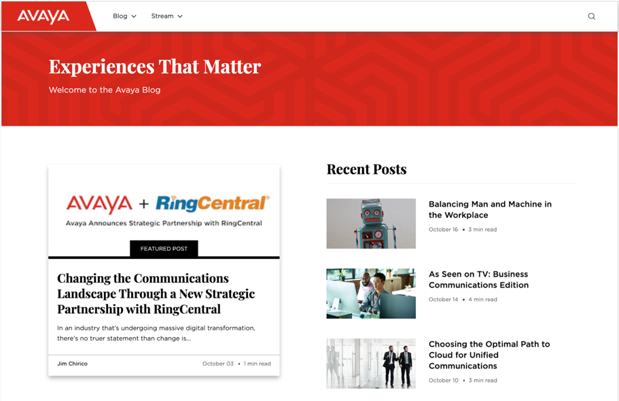Avaya corporate blog