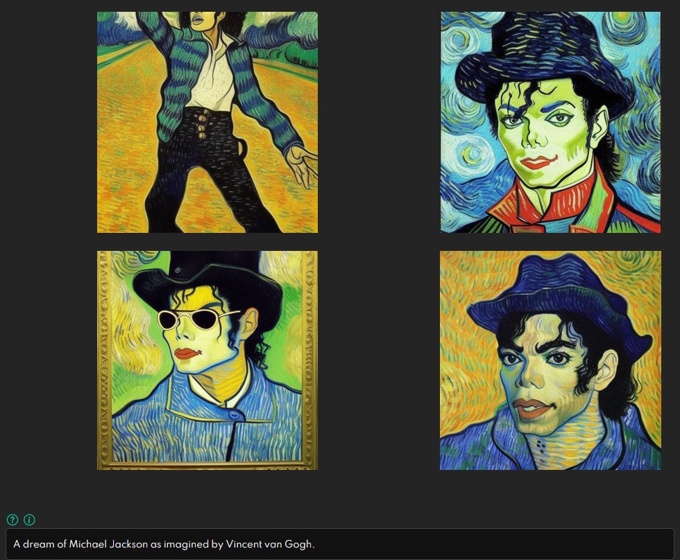 A dream of Michael Jackson as imagined by Vincent van Gogh