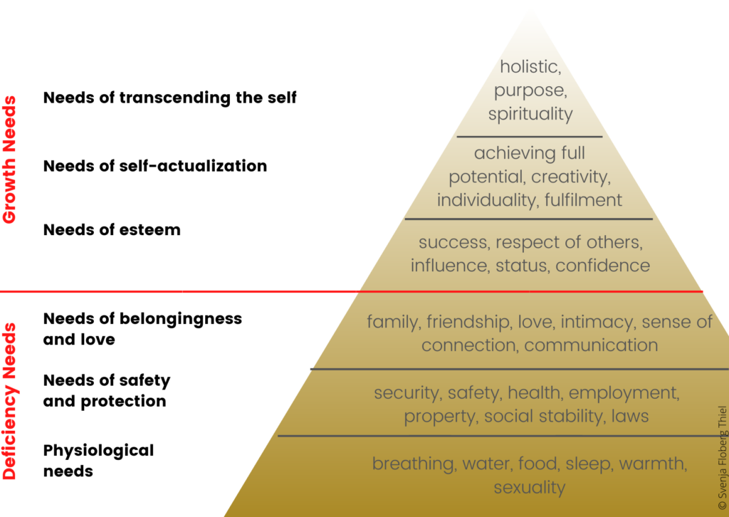 Maslow's pyramid of needs for purpose in the company